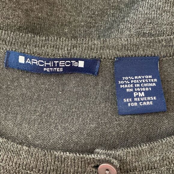 Architect charcoal cardigan sweater size PM - Picture 6 of 8
